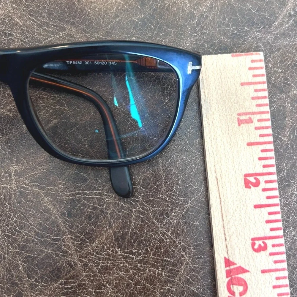 Tom Ford TF5480 001 Black Havana Square Eyeglasses Frames 56-20-145 Italy - Picture 12 of 14